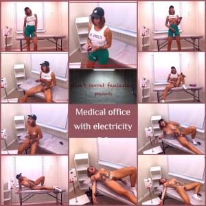 Medical office with electricity FHD p6 - Today, a college student visited a medical room with electricity. A blonde with a sporty body was immediately interested in a small electrical unit with wires and clamps, which she placed on her nipples. The weak current excited her and brought pleasure. But the student could not ignore the large electricity generator standing next to her. She fixes the suction cups for the wires first on her chest and then on her vagina and enjoys it. But choosing the maximum voltage was a fatal mistake.