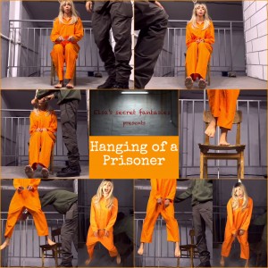 Hanging of a prisoner FHD - A beautiful blonde was sentenced to be hanged for multiple crimes committed with extreme cruelty. The executioner brings her to the execution room and gives her the right to tell a little about herself and say the last word. We see her, a pretty blonde in an orange jumpsuit, and the bare soles of her feet. She tries to justify herself, but the court has already been held, and the verdict is not subject to appeal. The executioner puts a rope around her neck, forces her to stand on a chair. He pulls the chair out from under her feet